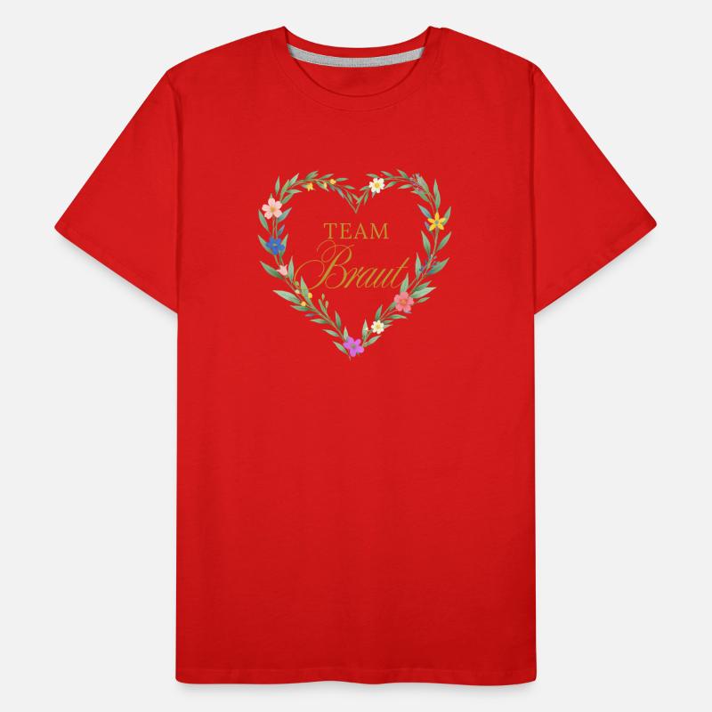 Team Bride! Heart Men's Premium Organic T-Shirt