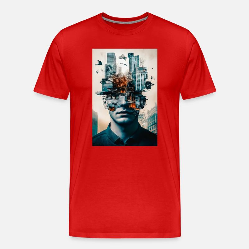 Innerstädtische Mentalität - Männer Premium Bio T-Shirt - Rot