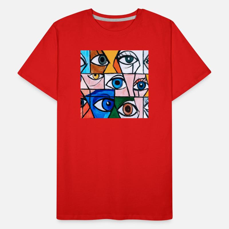 Abstract Expression of Multicolored Eyes T-shirt bio Premium Homme