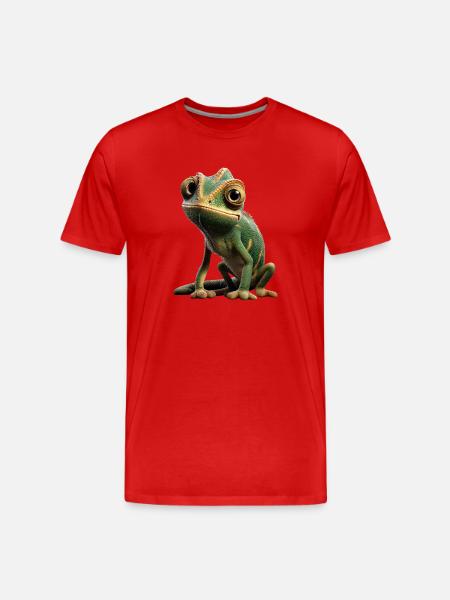 Chameleon Lizard Reptile Chameleon Iguana Lizard - Men's Premium Organic T-Shirt - red