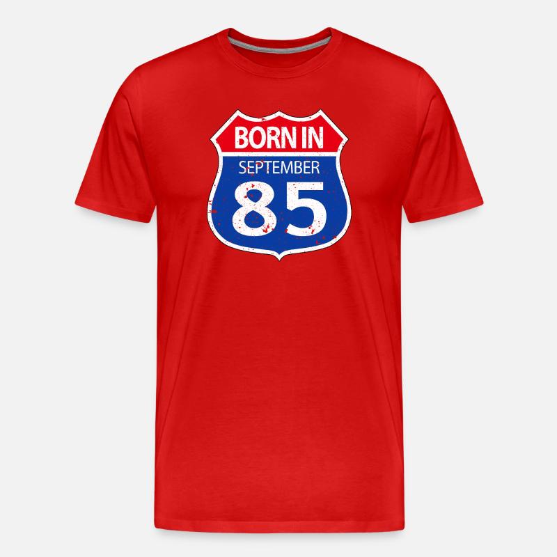 Geboren_im_September_85 - Männer Premium Bio T-Shirt - Rot