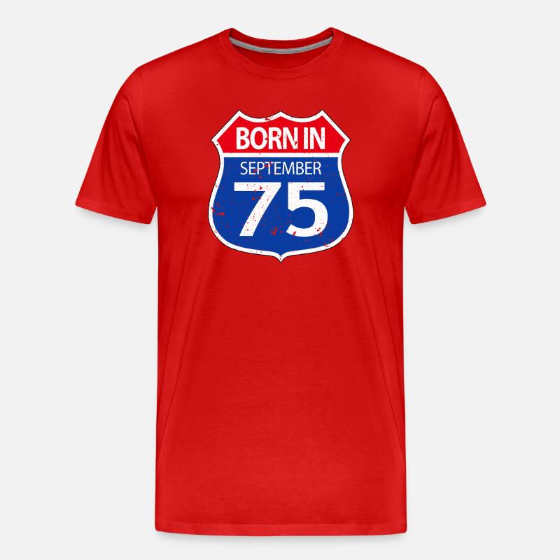 Geboren_im_September_75 - Männer Premium Bio T-Shirt - Rot