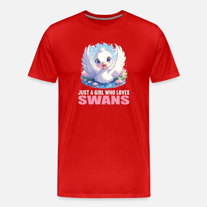 Schwäne Schwan - Männer Premium Bio T-Shirt - Rot
