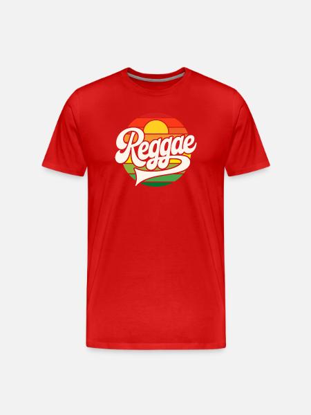 Reggae Retro Sunset - Männer Premium Bio T-Shirt - Rot