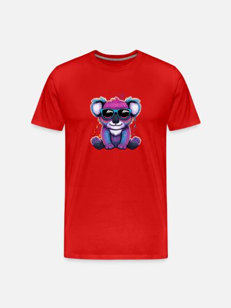 Australia Bamboo Eater Marsupial Koala - Men's Premium Organic T-Shirt - red