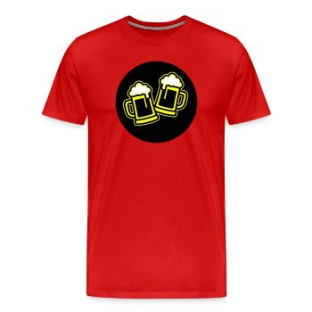 Toast à la bière symbole Chope à bière - T-shirt bio Premium Homme - rouge - Devant - Damien (186cm)