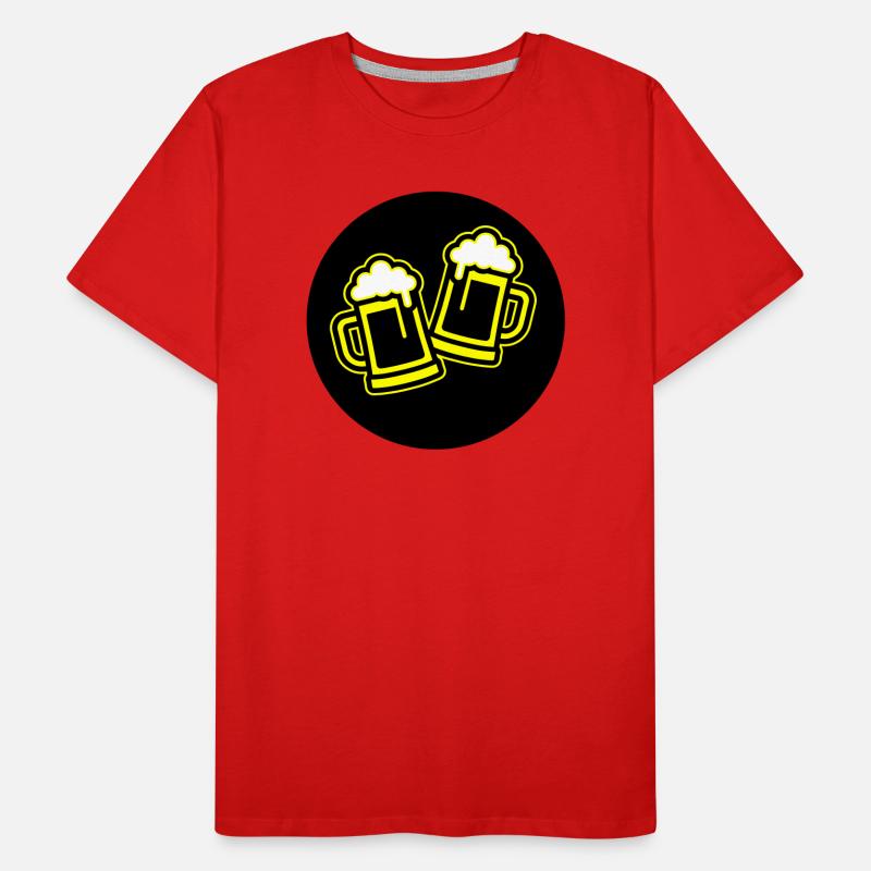Toast à la bière symbole Chope à bière T-shirt bio Premium Homme