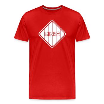 Geschenk für Vor - Männer Premium Bio T-Shirt - Rot - Vorne - Damien (186cm)
