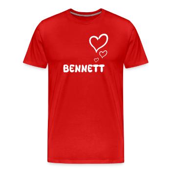 Prénom Bennett - T-shirt bio Premium Homme - rouge - Devant - Damien (186cm)
