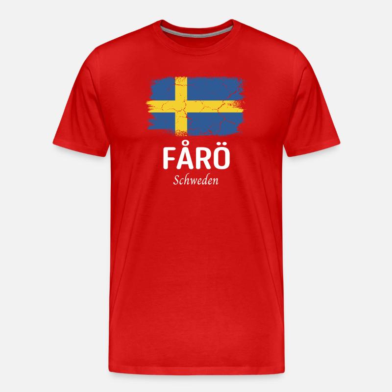FÅRÖ - Männer Premium Bio T-Shirt - Rot