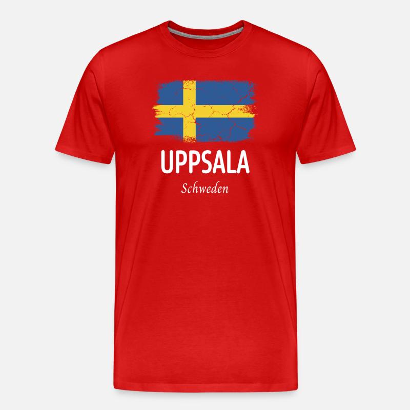 Uppsala - Männer Premium Bio T-Shirt - Rot