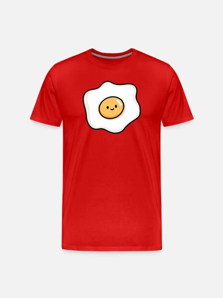 Cute Egg Ilustration Food Lover - Men's Premium Organic T-Shirt - red