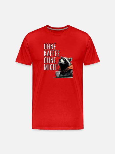 Funny Raccoon Coffee Statement - Men's Premium Organic T-Shirt - red