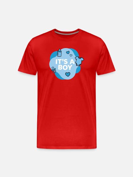 Det er et babyshower til drenge - Herre Premium T-shirt økologisk - rød