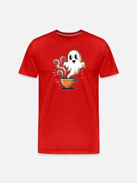 Kaffeegeist mit charmantem Gesicht - T-shirt bio Premium Homme - rouge