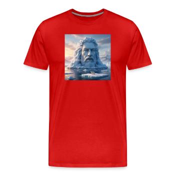 Gletscher-Gesicht aus Eis - Männer Premium Bio T-Shirt - Rot - Vorne - Damien (186cm)