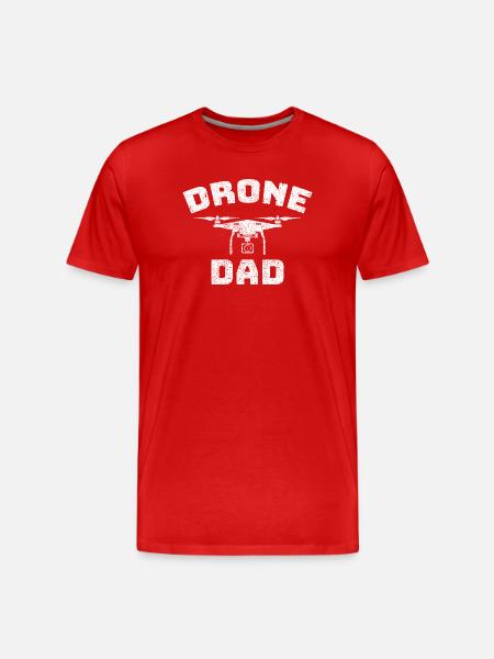 Papa Drone Dad Drohne - T-shirt bio Premium Homme - rouge