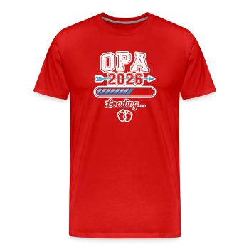 Opa 2026 Loading Bar Baby Ankündigung Geschenk - Männer Premium Bio T-Shirt - Rot - Vorne - Damien (186cm)