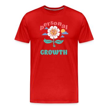 Persönliches Wachstum Daisy - Männer Premium Bio T-Shirt - Rot - Vorne - Damien (186cm)