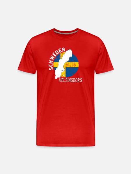 Helsingborg - Männer Premium Bio T-Shirt - Rot