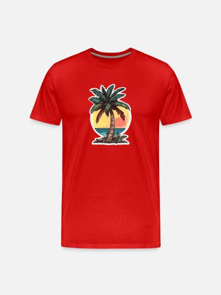 Palmier - T-shirt bio Premium Homme - rouge