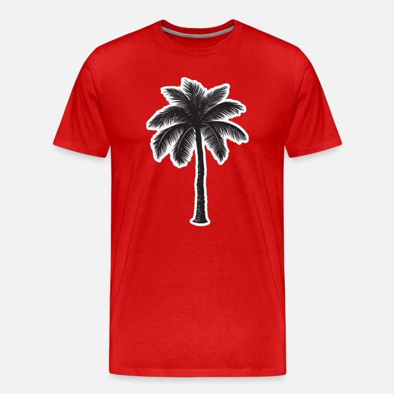 Palme - Männer Premium Bio T-Shirt - Rot
