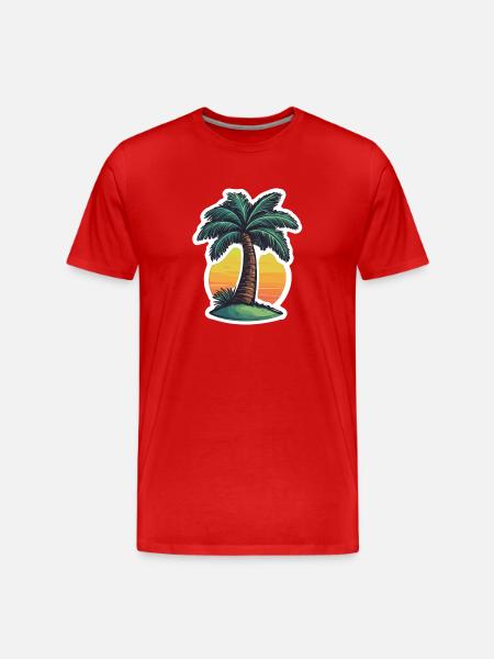 Palm tree - Men's Premium Organic T-Shirt - red