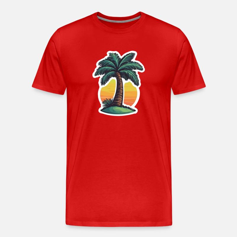 Palme - Männer Premium Bio T-Shirt - Rot