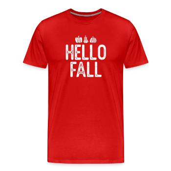 Herbstkürbisse im rustikalen Stil - Männer Premium Bio T-Shirt - Rot - Vorne - Damien (186cm)