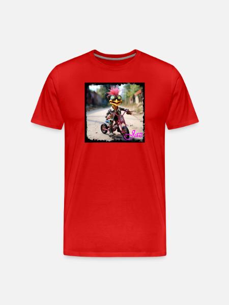 Monstre évadé à vélo - T-shirt bio Premium Homme - rouge