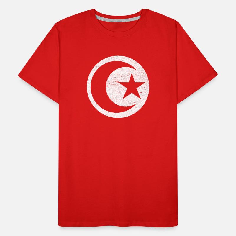 Croissant et étoile islam cercle blanc T-shirt bio Premium Homme