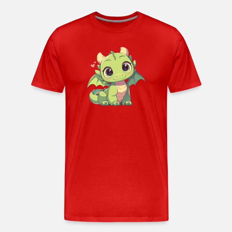 Drachen Drache - Männer Premium Bio T-Shirt - Rot