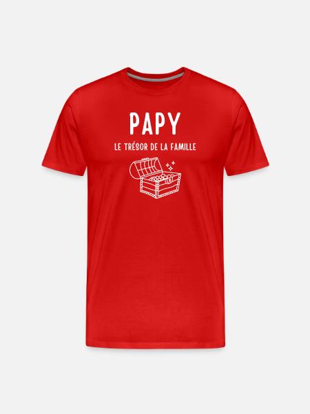 Opa, der Schatz der Familie - Männer Premium Bio T-Shirt - Rot