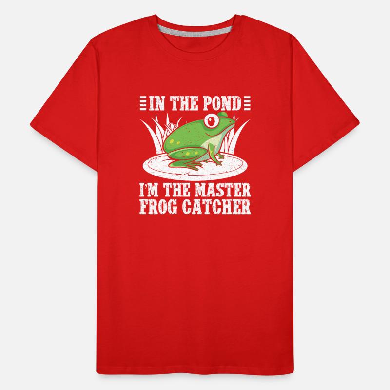 Master Frog Catcher Cartoon Design Men's Premium Organic T-Shirt