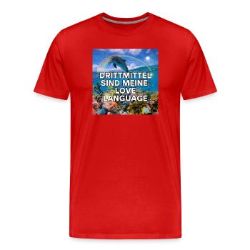 Le financement par des tiers est mon langage d’amour - T-shirt bio Premium Homme - rouge - Devant - Damien (186cm)