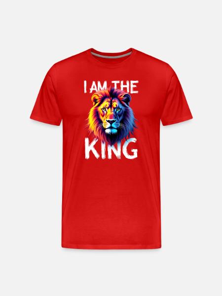 I am the King Lion - Men's Premium Organic T-Shirt - red