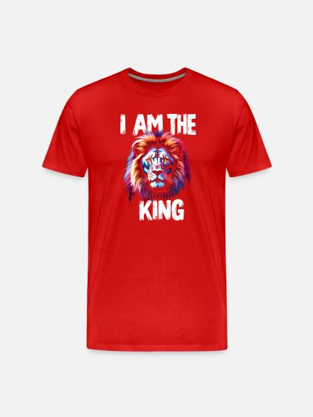 I am the King Lion - Men's Premium Organic T-Shirt - red