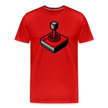 Gamer Joystick Rétro - T-shirt bio Premium Homme - rouge - Devant - Damien (186cm)
