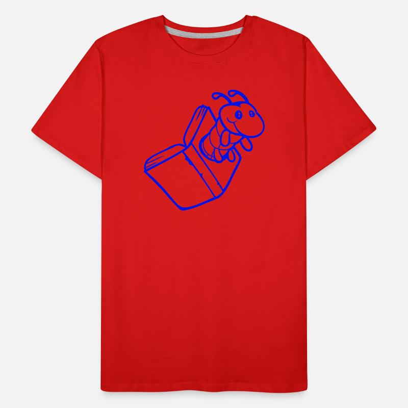 bookworm caterpillar nerd book hole geek worm read Men's Premium Organic T-Shirt