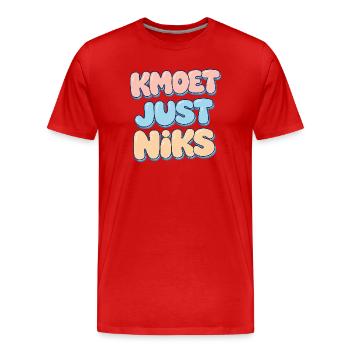 Kmoet just nothing, Dialecte anversois Chemises - T-shirt bio Premium Homme - rouge - Devant - Damien (186cm)