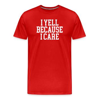 Ich schreie, weil es mir wichtig ist - Männer Premium Bio T-Shirt - Rot - Vorne - Damien (186cm)