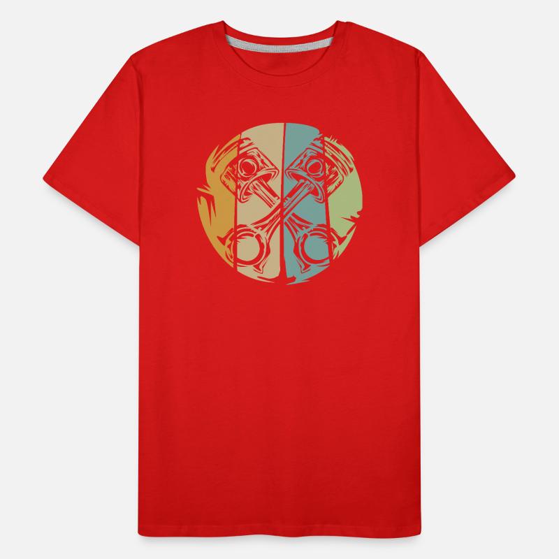 Retro piston engine design for bikers Men's Premium Organic T-Shirt