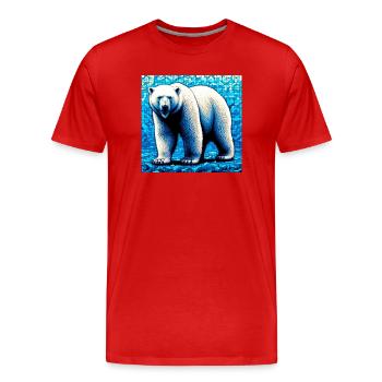 ours blanc - T-shirt bio Premium Homme - rouge - Devant - Damien (186cm)