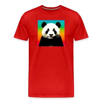 panda - Men's Premium Organic T-Shirt - red - Front - Damien (186cm)
