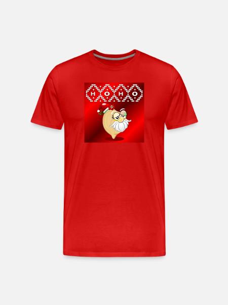 CHRISTMAS SANTA CHICKPEAS - Men's Premium Organic T-Shirt - red