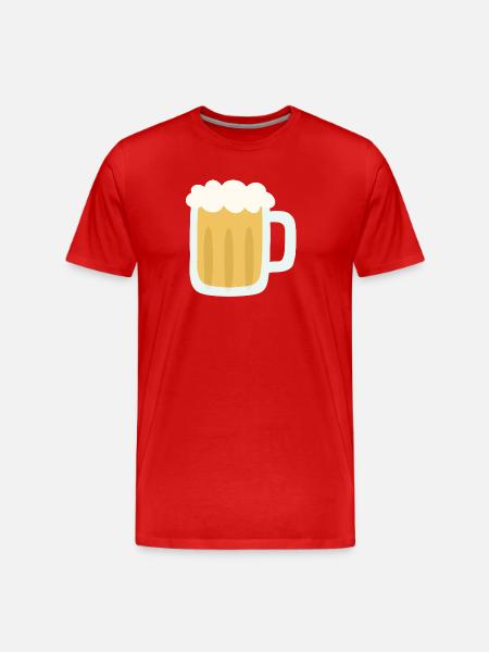 Foamy Beer Mug Illustration - Men's Premium Organic T-Shirt - red