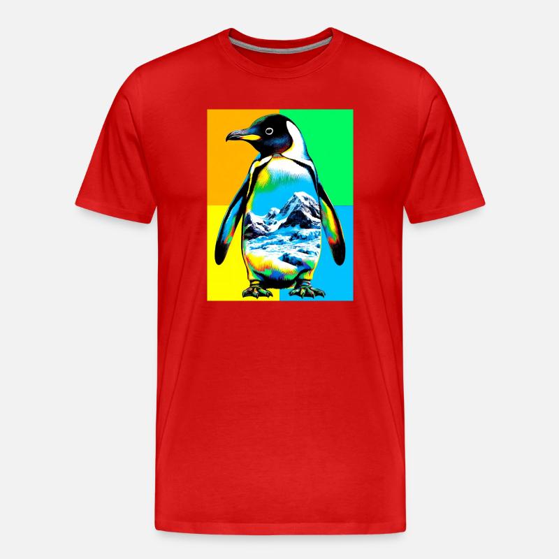 Pinguin - Männer Premium Bio T-Shirt - Rot