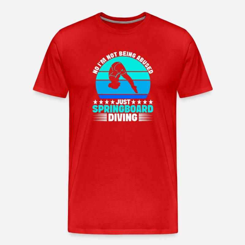 Kunstspringen Turmspringer Sprungbrett - Männer Premium Bio T-Shirt - Rot