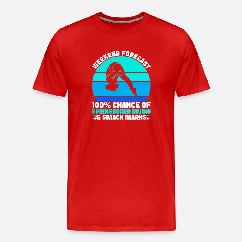 Kunstspringen Turmspringer Sprungbrett - Männer Premium Bio T-Shirt - Rot