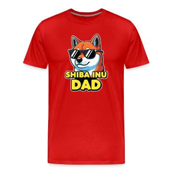 Shiba Inu Dad mit Sonnenbrille – Hundepapa - Männer Premium Bio T-Shirt - Rot - Vorne - Damien (186cm)